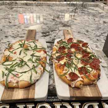 Batch Bin & Barrel - Margarita and Spicy Roni Flatbreads Hot and Fresh - Wine Bars Near Me - New Brunswick, New Jersey