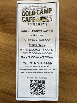 Menu photo 4 Gold Camp Cafe Cripple Creek, CO Menu photo 4 Gold Camp Cafe Cripple Creek, CO