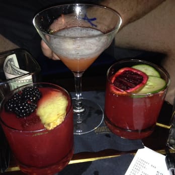 Library Bar - Fruity vodka drinks, one with cucumber and one with basil, ginger and berries. Plus a complimentary drink in the center! - Lounges Near Me - Hollywood, California Library Bar - Fruity vodka drinks, one with cucumber and one with basil, ginger and berries. Plus a complimentary drink in the center! - Lounges Near Me - Hollywood, California