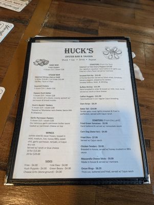 Menu photo 2 Huck's Crystal River, FL