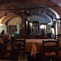 Il Focolare - Il Focolare's interior. It's next to (and run by) a monastery. It has a great, authentic ambience -- and no English on the menu!
