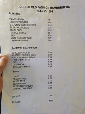 Menu photo 4 Dubl-R Old Fashioned Hamburgers Waco, TX