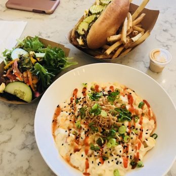 Block 16 - Pork Roll, side salad, and Mac & Cheese dinner special. - American Near Me - Omaha, Nebraska Block 16 - Pork Roll, side salad, and Mac & Cheese dinner special. - American Near Me - Omaha, Nebraska