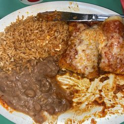 Manny's Mexican Grill - Enchiladas with chicken and al pastor!