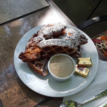 Wild Fig Kitchen - Chicken and waffles. ORDER IT!!!! But salt the gravy! - Breakfast & Brunch Near Me - Coarsegold, California