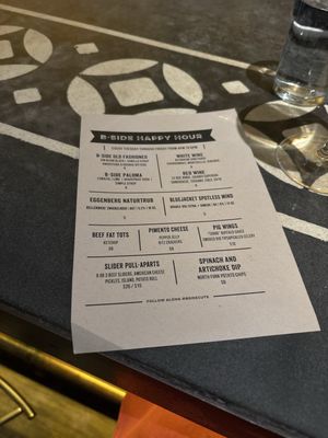 Menu photo 3 B Side Fairfax, VA