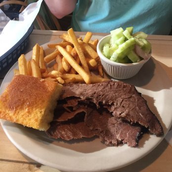 Darrell's Restaurant - Tender Beef Brisket / Fries / Sweet Cornbread / Cucumber Salad - Southern Near Me - Venice, Florida