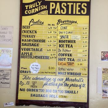 Marshall's Pasties - Menu of pasties - Fast Food Near Me - Grass Valley, California Marshall's Pasties - Menu of pasties - Fast Food Near Me - Grass Valley, California