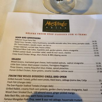 Mustards Grill - Menu - New American Near Me - Napa, California