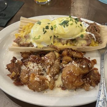 Hash Kitchen - Christina's tamale cakes benedict = greatness - Bars Near Me - Fort Worth, Texas