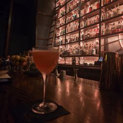 Dawn Club - A fruity cocktail poured into an iced crystal goblet.