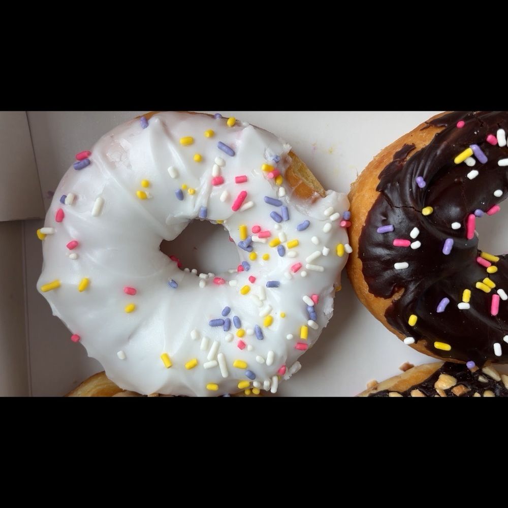 Sprinkle donuts. Sprinkle donuts.