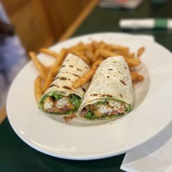 Gators Dockside - Fried chicken wrap with French fries