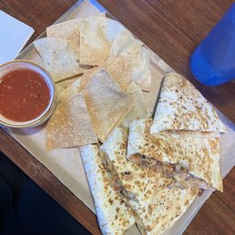 Chicken Quesadillas with chips and salsa Chicken Quesadillas with chips and salsa