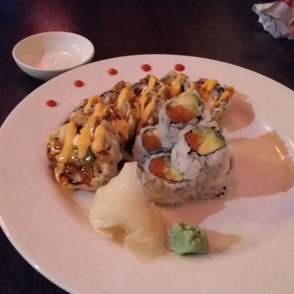 Sugi Sushi - My dinner featuring combo of Alaska roll and house special, a crazy Dragon roll (must try-DELICIOUS). - Sushi Bars Near Me - Bronx, New York Sugi Sushi - My dinner featuring combo of Alaska roll and house special, a crazy Dragon roll (must try-DELICIOUS). - Sushi Bars Near Me - Bronx, New York