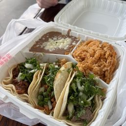 Taco special with birria, Al pastor, and asada Taco special with birria, Al pastor, and asada