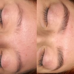 Vanity Lash & Beauty Academy - Side by side comparison of client with red hair
BROW LAMINATION