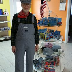 Train Party - Jack and Bob take care of the daily orders etc. here. Jack was all dressed up for Halloween in 2017.
