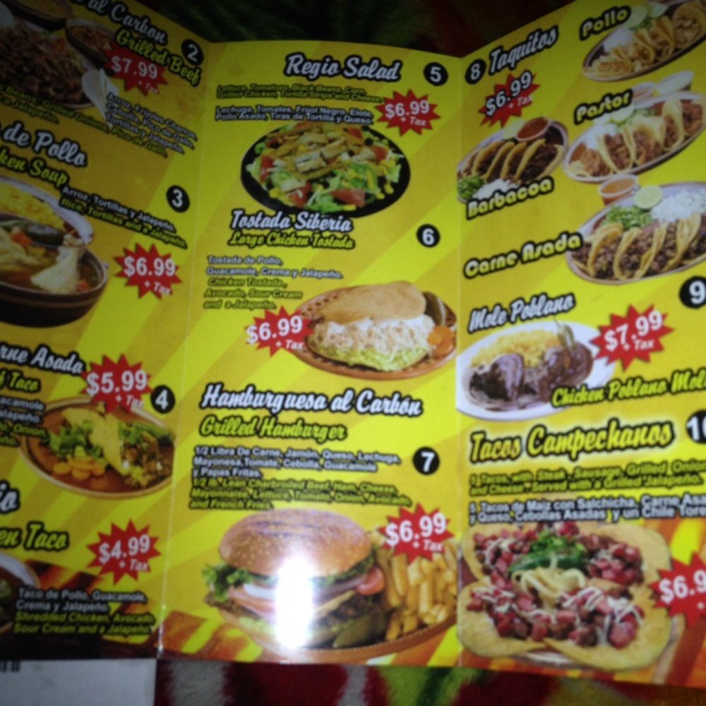 Pollo Regio - The Menu Brochure - they also do catering. ©  2014 @FOODEMIC. - Mexican Near Me - Dallas, Texas