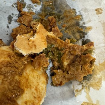 Bae’s Kitchen - Soggy chicken that the skin came off of. Just oil no spice - Halal Near Me - Lewisville, Texas