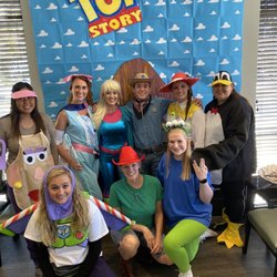 Cross Timbers Family Dental - Toy story theme Halloween. The staff is so funny & creative, they even invite patients to join in on the fun.