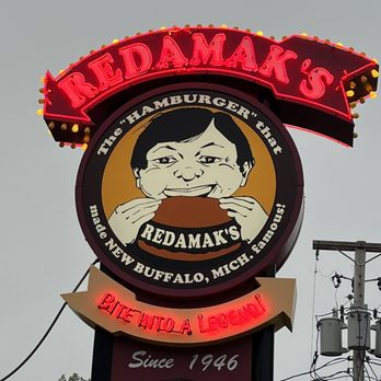 Redamak's - Their fun sign - Burgers Near Me - New Buffalo, Michigan Redamak's - Their fun sign - Burgers Near Me - New Buffalo, Michigan