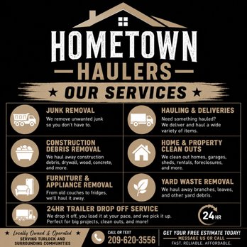 Hometown Haulers - Junk Removal & Hauling Near Me - Turlock, California Hometown Haulers - Junk Removal & Hauling Near Me - Turlock, California