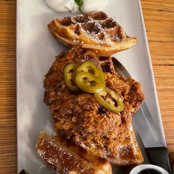Yolks - a plate of fried chicken and waffles - Coffee & Tea Near Me - Vancouver, British Columbia Yolks - a plate of fried chicken and waffles - Coffee & Tea Near Me - Vancouver, British Columbia