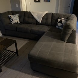 Grey sectional cleaned of pet urine