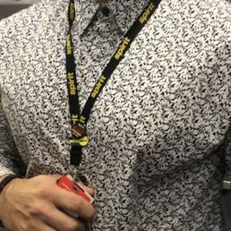 He was really trying to hide that badge