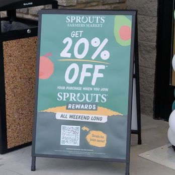 Sprouts Farmers Market - 20% off all weekend long! And look, another QR code to join Sprouts Rewards lol - Grocery Near Me - Paramount, California Sprouts Farmers Market - 20% off all weekend long! And look, another QR code to join Sprouts Rewards lol - Grocery Near Me - Paramount, California