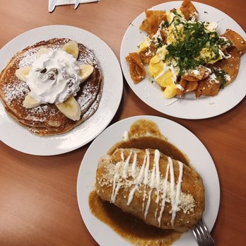 No Toro Cafe - Banana Pecan Pancakes $9. Chilaquiles $13. Chesty Chorizo Wet Burrito $10. - Breakfast & Brunch Near Me - Artesia, California No Toro Cafe - Banana Pecan Pancakes $9. Chilaquiles $13. Chesty Chorizo Wet Burrito $10. - Breakfast & Brunch Near Me - Artesia, California