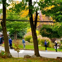 Eastchester Public Library - Excellent turn-out for 1st day of early voting. Long lines daily @Eastchester Library - (10/24/2020)