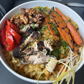 Pinky’s - Seasonal risotto w/ grilled chicken - AMAZING - Mediterranean Near Me - Richmond, Virginia Pinky’s - Seasonal risotto w/ grilled chicken - AMAZING - Mediterranean Near Me - Richmond, Virginia