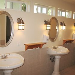 Premier RV Resorts - sink area w/shelves + hooks for your stuff