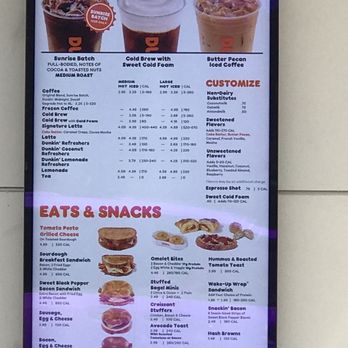 Dunkin' - Menú board - Donuts Near Me - Carmichael, California Dunkin' - Menú board - Donuts Near Me - Carmichael, California