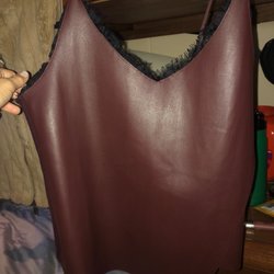 French Bulldog - $20 chic polyester/leather top
