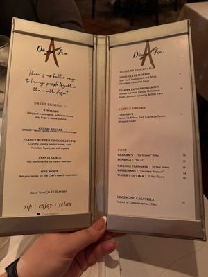 Menu photo 1 Avanti Restaurant Dallas, TX Menu photo 1 Avanti Restaurant Dallas, TX