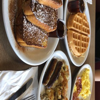 The Cracked Egg - Have it your way- French toast with potatoes and sausage Waffle with eggs and bacon - Breakfast & Brunch Near Me - Phoenix, Arizona The Cracked Egg - Have it your way- French toast with potatoes and sausage Waffle with eggs and bacon - Breakfast & Brunch Near Me - Phoenix, Arizona