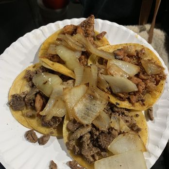 Tacos El May - Asada tacos x 2 and Al pastor tacos x2 ($2 each) - Street Vendors Near Me - Westminster, California