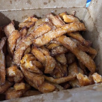 Coalhouse Pizza - Sweet potato fries (takeout) - kind of soggy/ floppy, but takeout fries can be hard - Pizza Near Me - Stamford, Connecticut