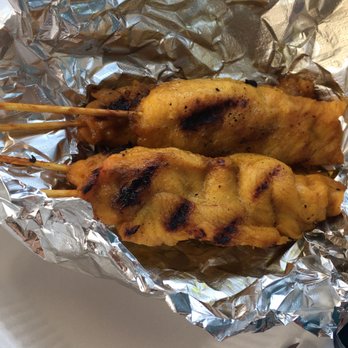 Too Thai Street Eats - Chicken skewers came with two yummae dips too. - Thai Near Me - Carrollton, Texas