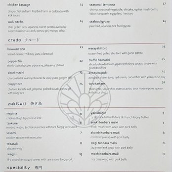 Yozora - Menu - Japanese Near Me - San Antonio, Texas