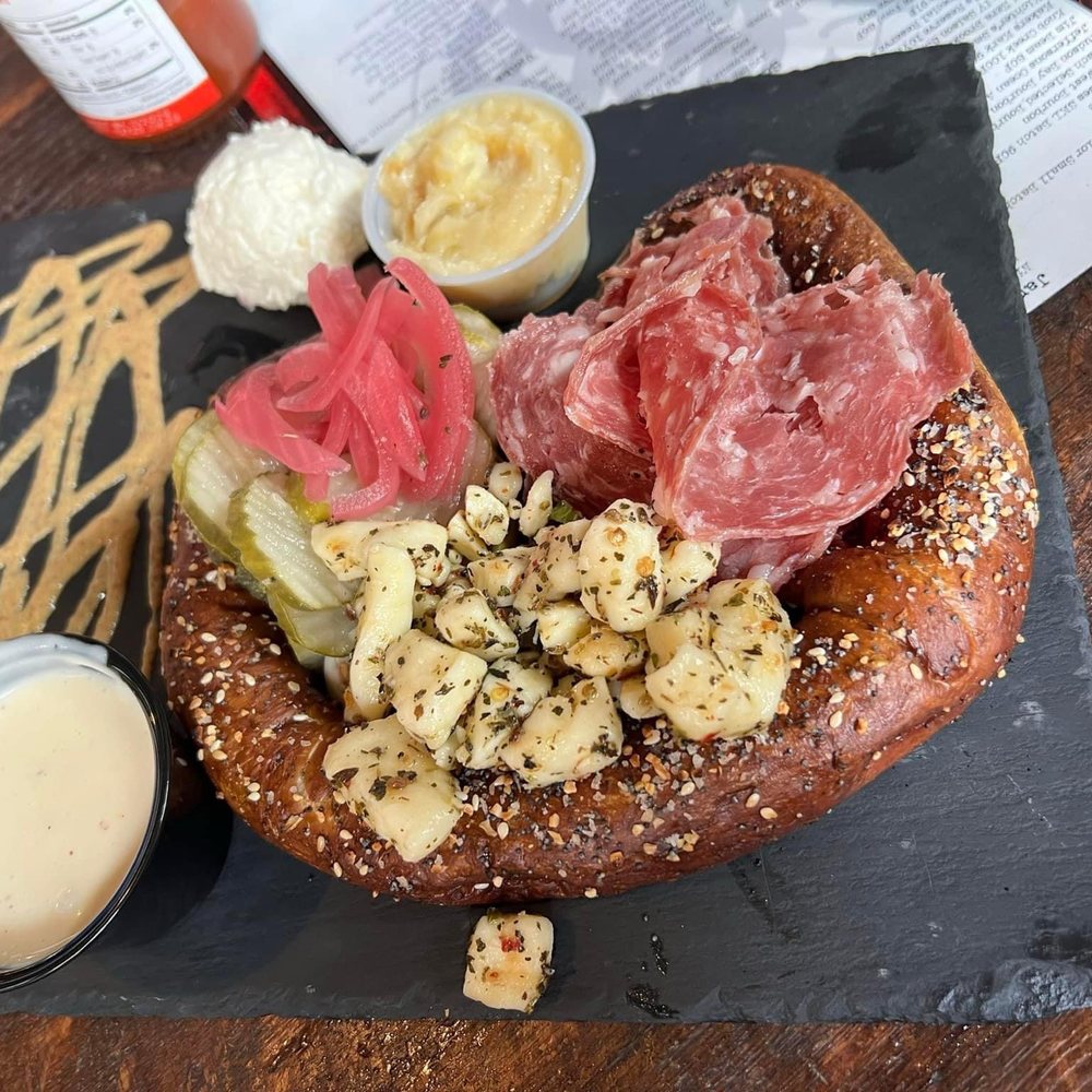 Mason’s Brewing - Pretzel Charcuterie - That hot mustard is HOT but delicious. - Breweries Near Me - Brewer, Maine Mason’s Brewing - Pretzel Charcuterie - That hot mustard is HOT but delicious. - Breweries Near Me - Brewer, Maine