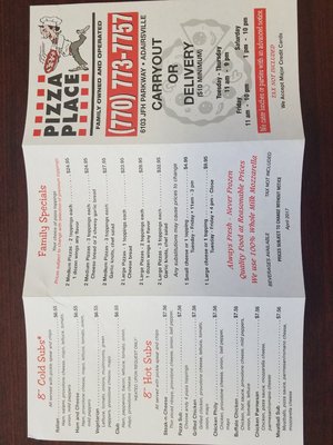 Menu photo 2 Pizza Place Adairsville, GA Menu photo 2 Pizza Place Adairsville, GA