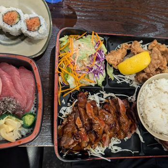 Sushi Maru - Spicy tuna roll, rainbow don, bento with beef, chicken teriyaki, and karaage - Sushi Bars Near Me - San  Jose, California