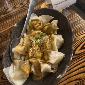 Dumpling Hours - Pork Wonton with Sesame Sauce Chili Oil - Dim Sum Near Me - Walnut Creek, California Dumpling Hours - Pork Wonton with Sesame Sauce Chili Oil - Dim Sum Near Me - Walnut Creek, California