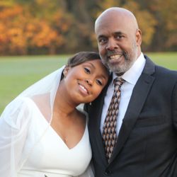 Scarborough House - Father of the bride poses for a fall photo with at his Daughters wedding on a fall weekend.