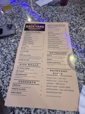 Menu photo 4 The Backyard Rancho Murieta, CA