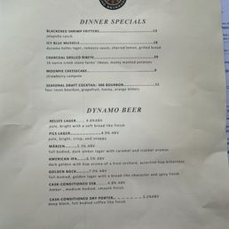 Current Dinner Special Menu Draft Beer Menu Current Dinner Special Menu Draft Beer Menu